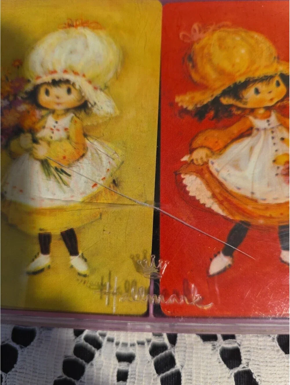 Vintage 70s Hallmark Charmers Playing Cards Mary Hamilton Girls/Flowers Bridge
